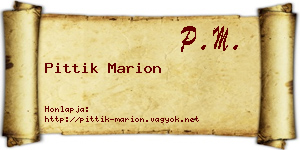 Pittik Marion névjegykártya